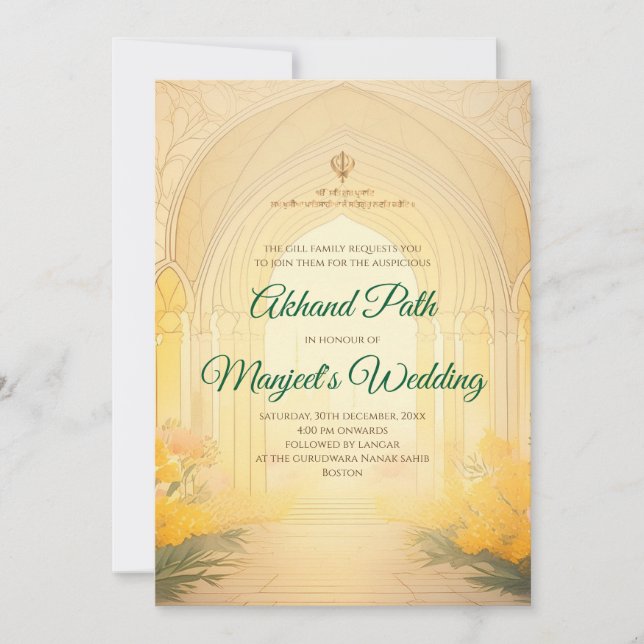 Convite Digital Akhand Path Sahib Sukhmani (Frente)