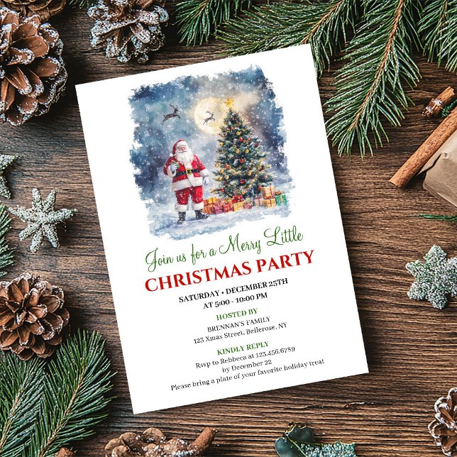 Convite Digital Cena de Natal Aconchegante Minimal (Minimalist Cozy Christmas Scene Digital Invitation)