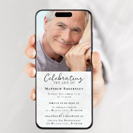Convite Digital Funeral de Foto Marble