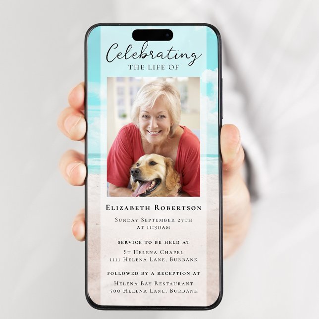 Convite Digital Funeral de Fotografia para o Ocean (Criador carregado)