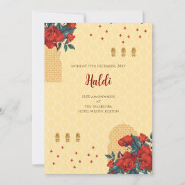 Convite digital Haldi & cartão de casamento indian