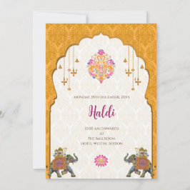 Convite digital Haldi & cartão de casamento indian