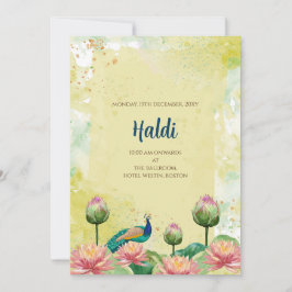 Convite digital Haldi & cartão de casamento indian