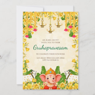 Convite digital indiano para o aquecimento das cas