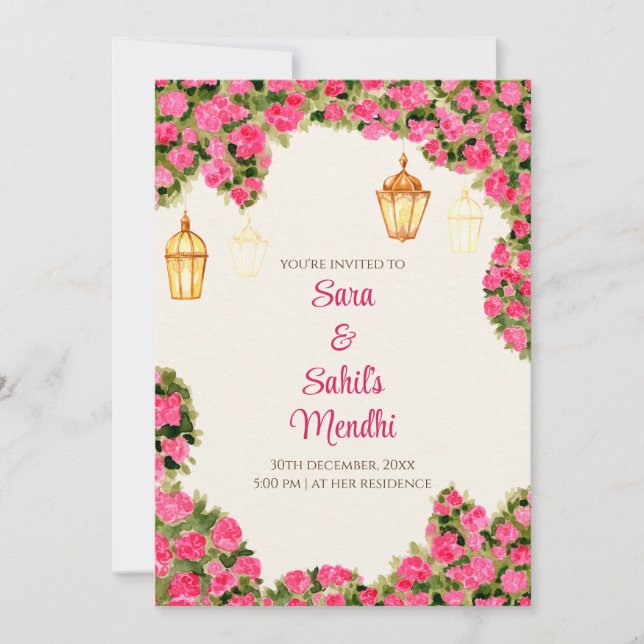 Convite Digital Mehendi e Convite Digital (Frente)