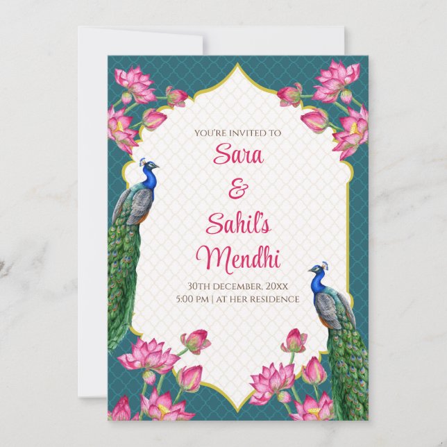 Convite Digital Mehndi & Convite Digital Dholki (Frente)