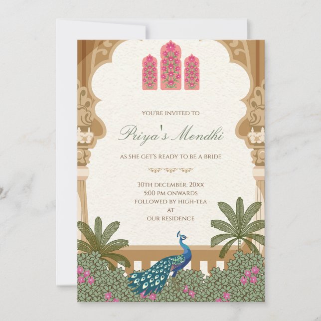 Convite Digital Mehndi convite Mehendi (Frente)