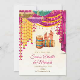 Convite Digital Mehndi e convite para Noite de Meh