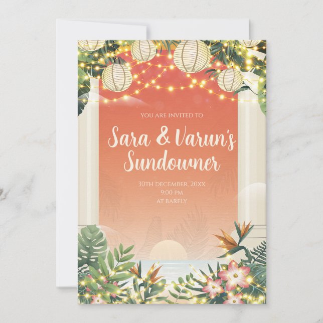 Convite Digital para Festa Após Casamento Indiano (Frente)