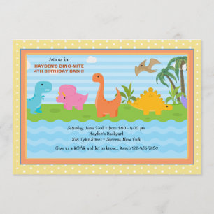 Convite Dino-Mite Buddies Dinossaur