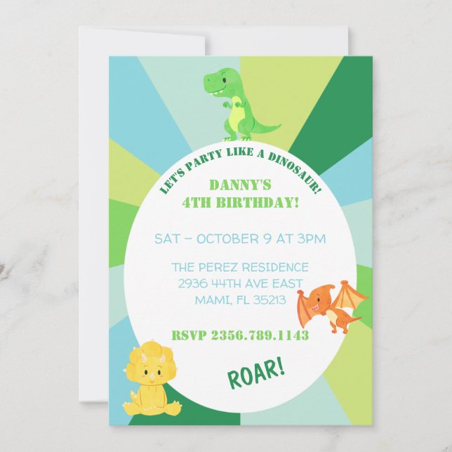 CONVITE DINOSSAUR (Frente)