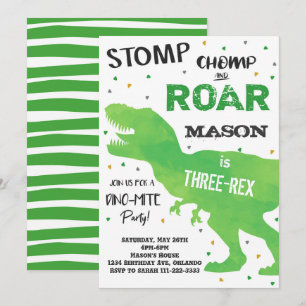 Convite Dinossauro, Convite De Aniversário De Din