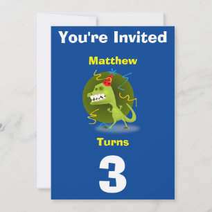 Convite Dinossauro Personalizado - Apelido de aniv