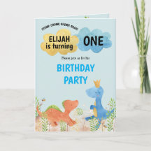 Dinossauros bonitos tocando primeiro aniversario