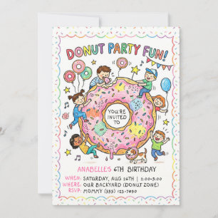 Convite Divertido para Festa de Donut