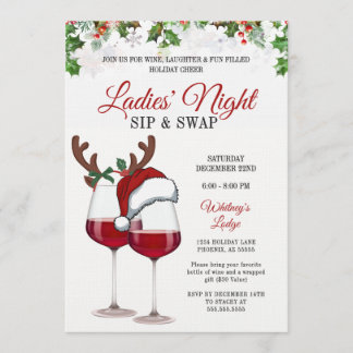 Convite Divertido para Festa de Natal com Drinks e