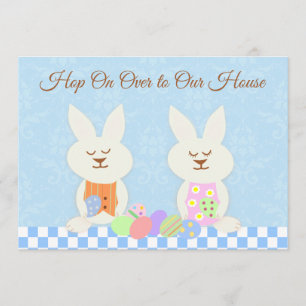 Convite do almoço dos coelhos de felz pascoa