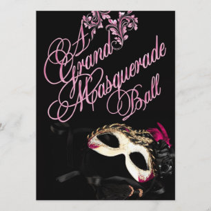 Convite do aniversário da bola de mascarada