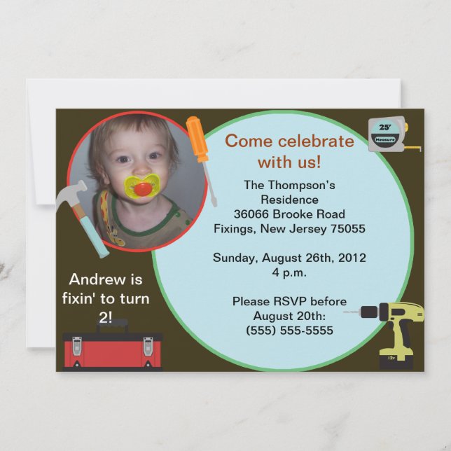 Convite do aniversário da ferramenta (Frente)