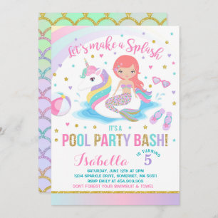 Convite do aniversário da festa na piscina do