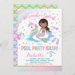 Convite do aniversário da festa na piscina do