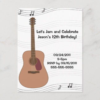 Convite do aniversário da ilustração da guitarra