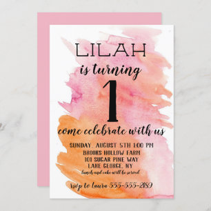 Convite do aniversário da menina cor-de-rosa da