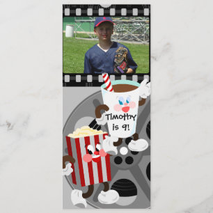 Convite do aniversário da noite de cinema