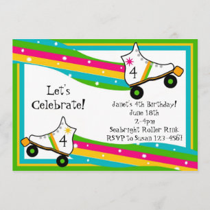 Convite do aniversário da patinagem de rolo