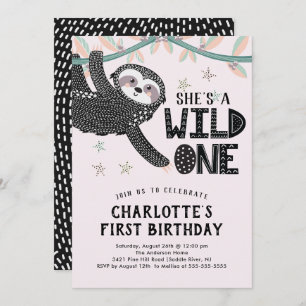 Convite do aniversário da preguiça do primeiro