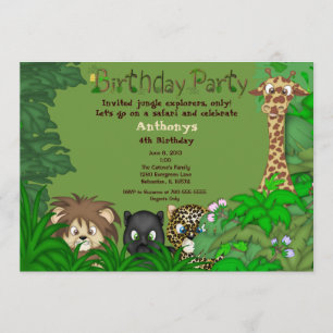Convite do aniversário da selva do safari