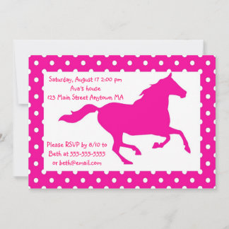Convite do aniversário das bolinhas do cavalo do