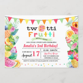 Convite do aniversário de criança de Twotti Frutti