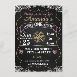 Convite do aniversário de Onederland do inverno