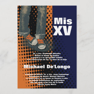 convite do aniversário de Quinceanera da sapatilh