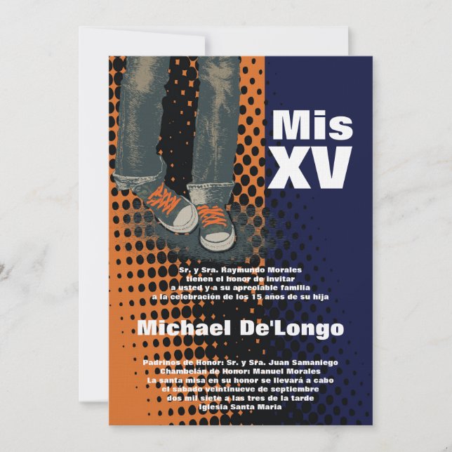 convite do aniversário de Quinceanera da sapatilha (Frente)