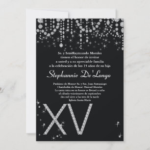 convite do aniversário de Quinceanera do carvão