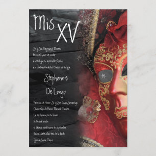 convite do aniversário de Quinceanera do mascarad