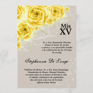 convite do aniversário de Quinceanera dos rosas