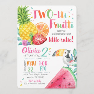 Convite do aniversário de Twotti Fruitti