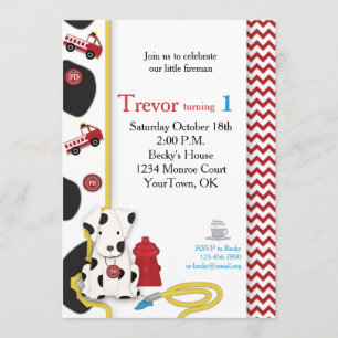 Convite do aniversário do bombeiro primeiro