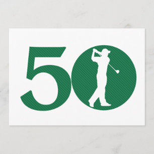 Convite do aniversário do branco do verde do golf