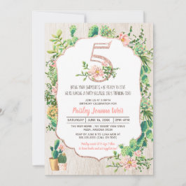 Convite do aniversário do brilho 5 da flor do