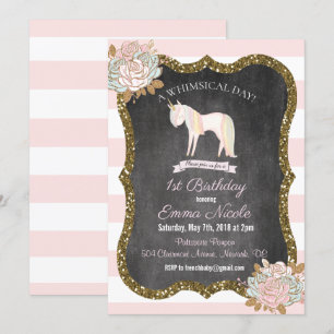 Convite do aniversário do brilho do unicórnio ø