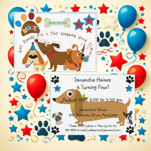 Convite do aniversário do cão de Bow Wow