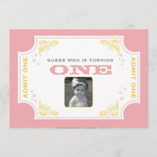 Convite do aniversário do circo do bilhete do