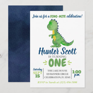 Convite do aniversário do dinossauro - T-Rex