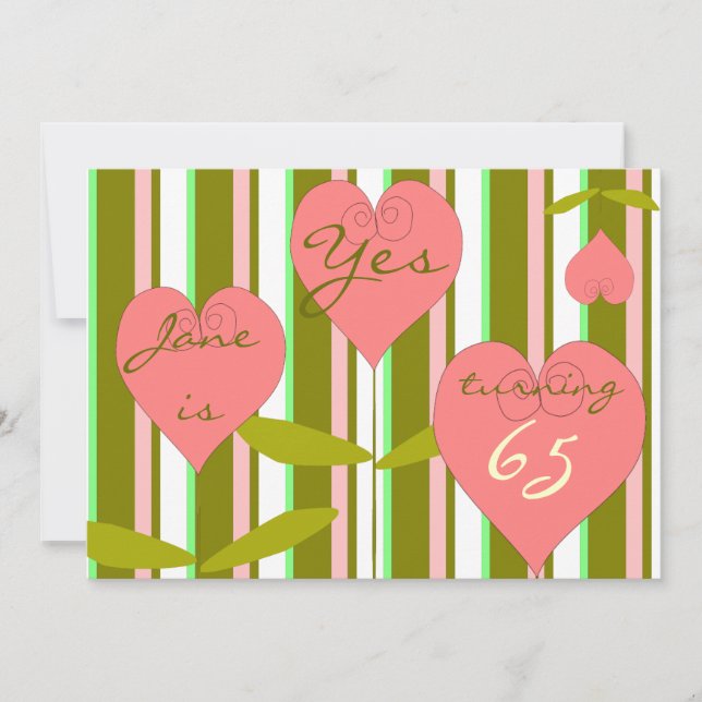 Convite do aniversário do divertimento 65th (Frente)