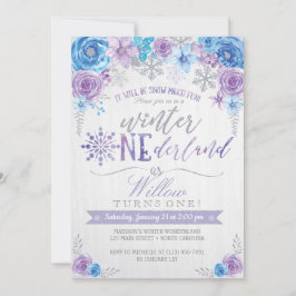 Convite do aniversário do floco de neve de
