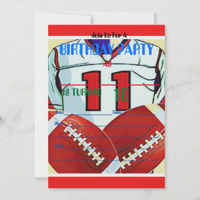 Convite do aniversário do futebol do menino da (Frente)